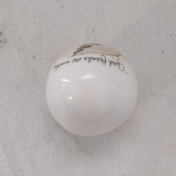 Vintage 1973 Holly Hobbie Good Friends are Sunshine On A Rainy Day Porcelain Egg - Picture 7 of 8